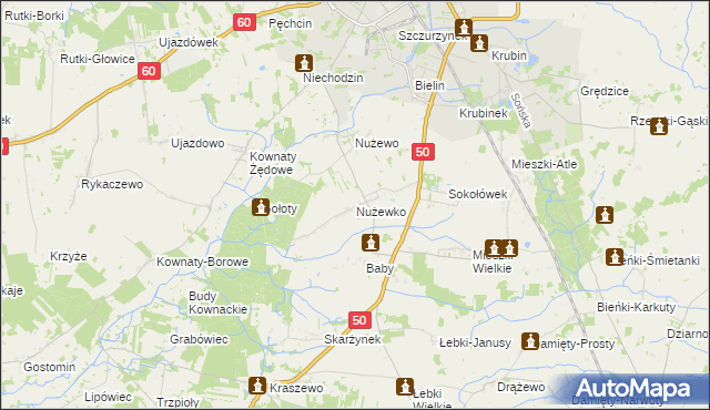 mapa Nużewko, Nużewko na mapie Targeo