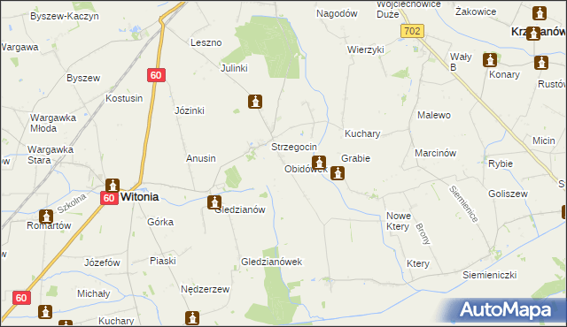 mapa Obidówek, Obidówek na mapie Targeo