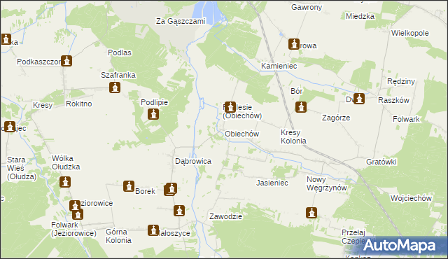 mapa Obiechów, Obiechów na mapie Targeo