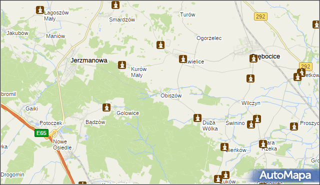 mapa Obiszów, Obiszów na mapie Targeo