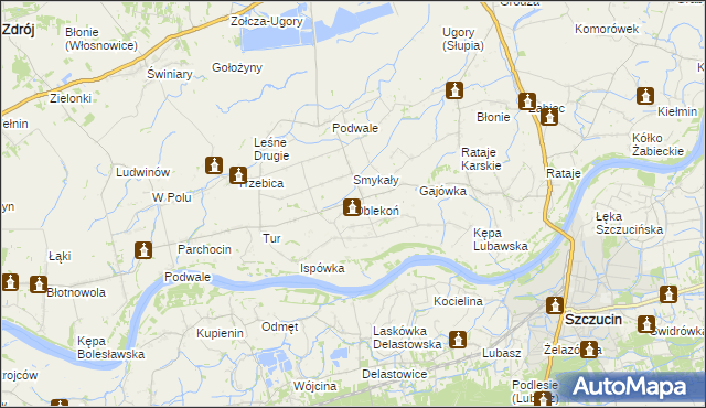 mapa Oblekoń, Oblekoń na mapie Targeo