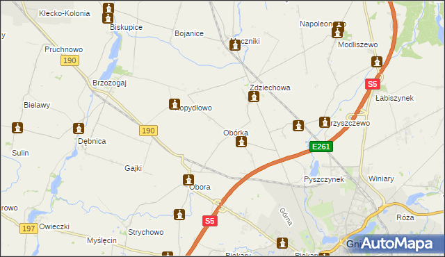 mapa Obórka, Obórka na mapie Targeo