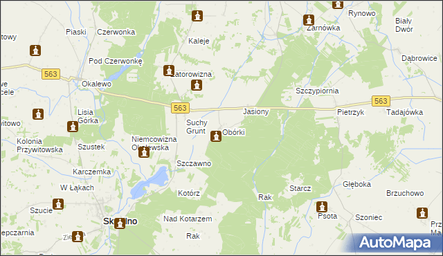 mapa Obórki gmina Lubowidz, Obórki gmina Lubowidz na mapie Targeo