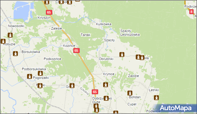 mapa Obrubniki, Obrubniki na mapie Targeo