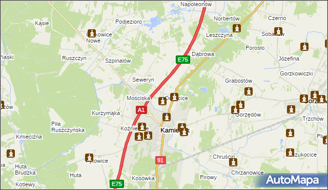 mapa Ochocice, Ochocice na mapie Targeo