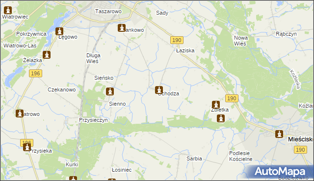 mapa Ochodza gmina Wągrowiec, Ochodza gmina Wągrowiec na mapie Targeo