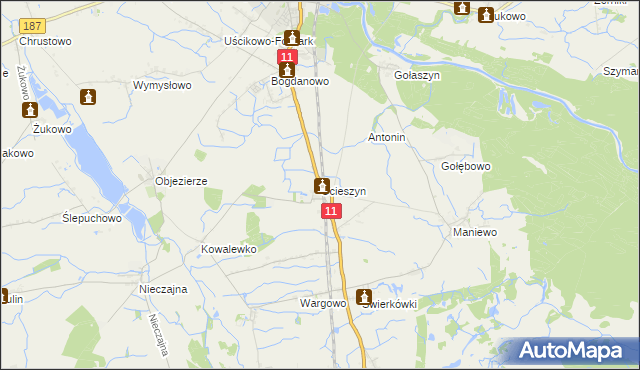 mapa Ocieszyn, Ocieszyn na mapie Targeo