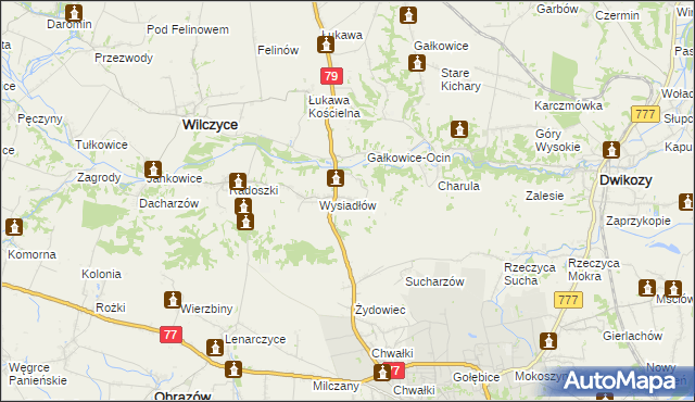 mapa Ocinek, Ocinek na mapie Targeo