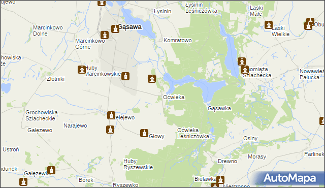 mapa Oćwieka, Oćwieka na mapie Targeo