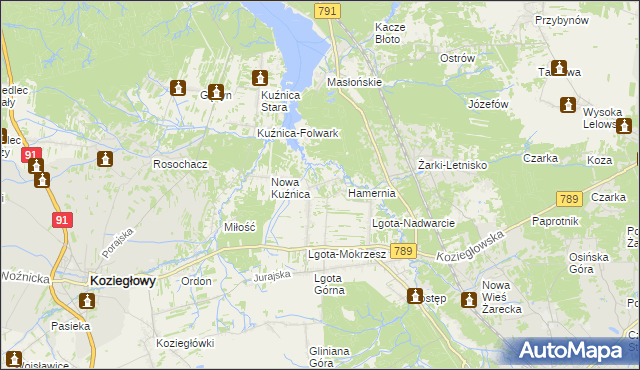 mapa Oczko, Oczko na mapie Targeo