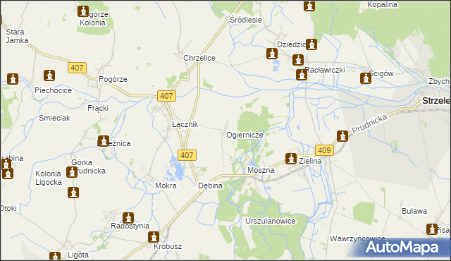 mapa Ogiernicze, Ogiernicze na mapie Targeo