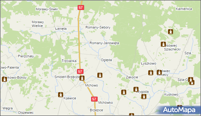 mapa Oględa, Oględa na mapie Targeo