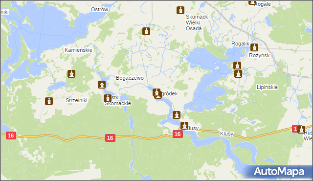 mapa Ogródek gmina Orzysz, Ogródek gmina Orzysz na mapie Targeo