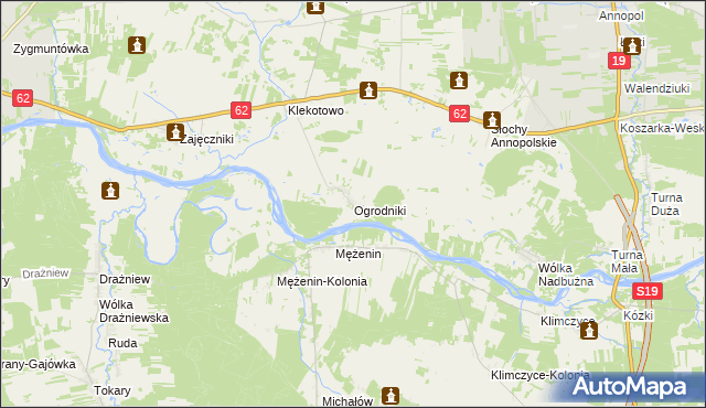 mapa Ogrodniki gmina Siemiatycze, Ogrodniki gmina Siemiatycze na mapie Targeo
