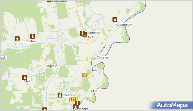 mapa Okczyn, Okczyn na mapie Targeo