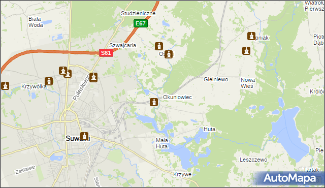 mapa Okuniowiec, Okuniowiec na mapie Targeo