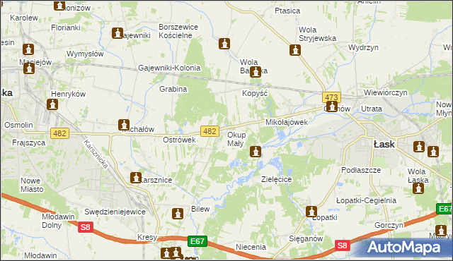 mapa Okup Mały, Okup Mały na mapie Targeo