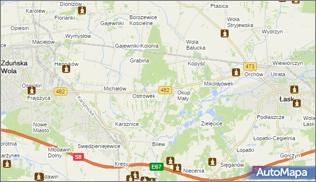 mapa Okup Wielki, Okup Wielki na mapie Targeo