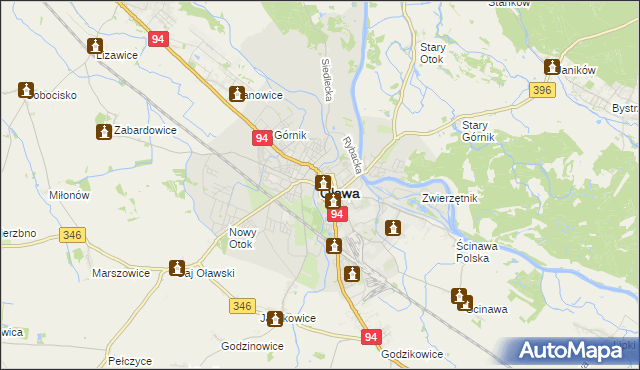 mapa Oława, Oława na mapie Targeo