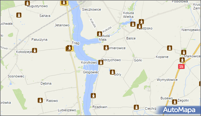 mapa Ołdrzychowo, Ołdrzychowo na mapie Targeo