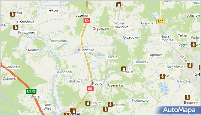 mapa Oleksin gmina Kołbiel, Oleksin gmina Kołbiel na mapie Targeo