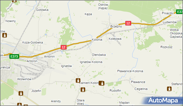 mapa Olenówka, Olenówka na mapie Targeo