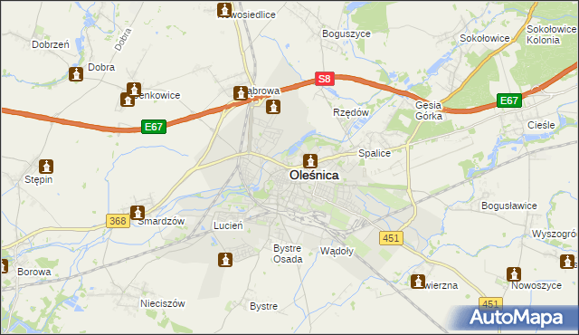 mapa Oleśnica, Oleśnica na mapie Targeo