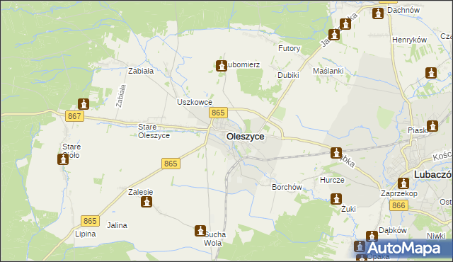 mapa Oleszyce, Oleszyce na mapie Targeo