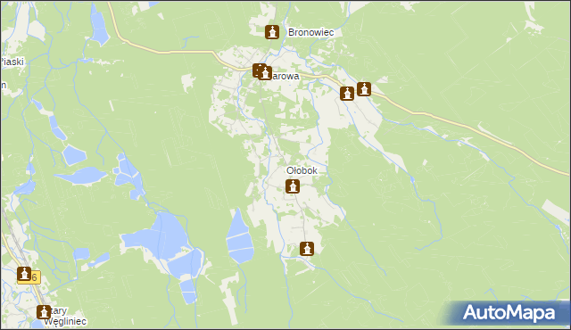 mapa Ołobok gmina Osiecznica, Ołobok gmina Osiecznica na mapie Targeo