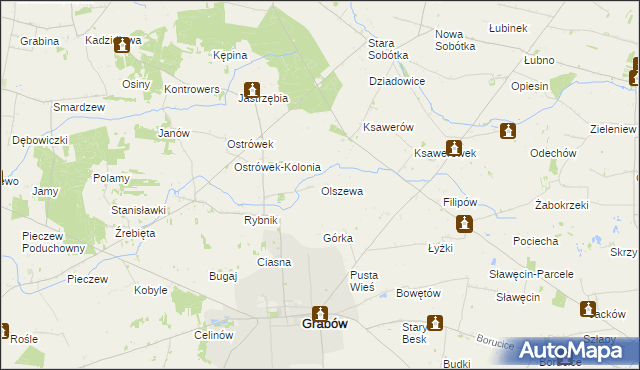 mapa Olszewa, Olszewa na mapie Targeo