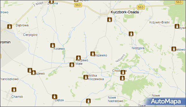 mapa Olszewko gmina Kuczbork-Osada, Olszewko gmina Kuczbork-Osada na mapie Targeo