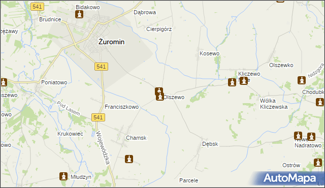 mapa Olszewo gmina Żuromin, Olszewo gmina Żuromin na mapie Targeo