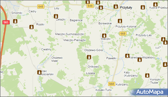 mapa Olszewo-Góra, Olszewo-Góra na mapie Targeo