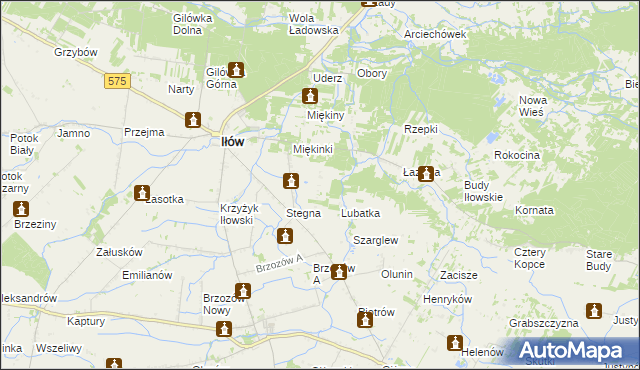 mapa Olszowiec gmina Iłów, Olszowiec gmina Iłów na mapie Targeo