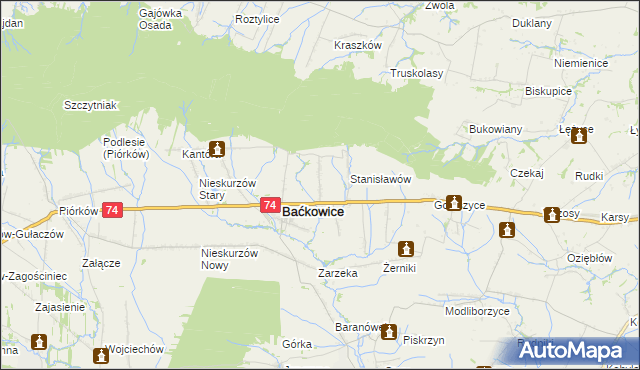 mapa Olszownica, Olszownica na mapie Targeo