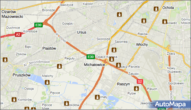 mapa Opacz-Kolonia, Opacz-Kolonia na mapie Targeo