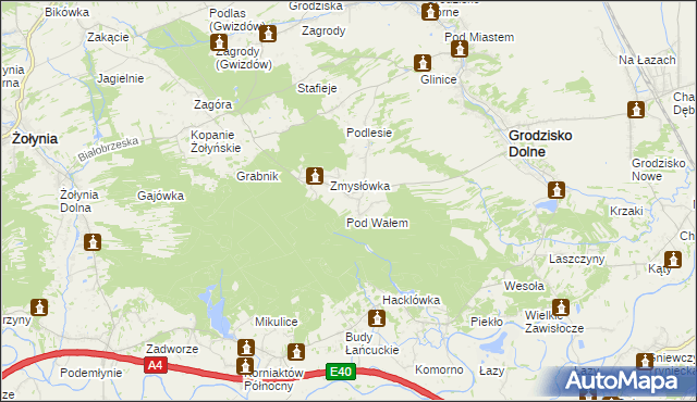 mapa Opaleniska, Opaleniska na mapie Targeo