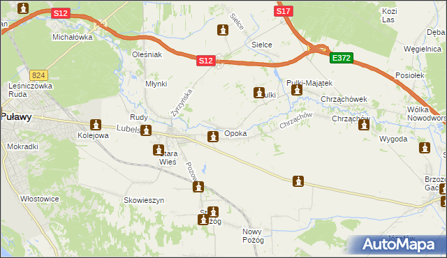 mapa Opoka gmina Końskowola, Opoka gmina Końskowola na mapie Targeo