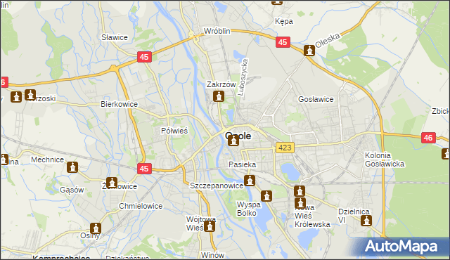mapa Opola, Opole na mapie Targeo