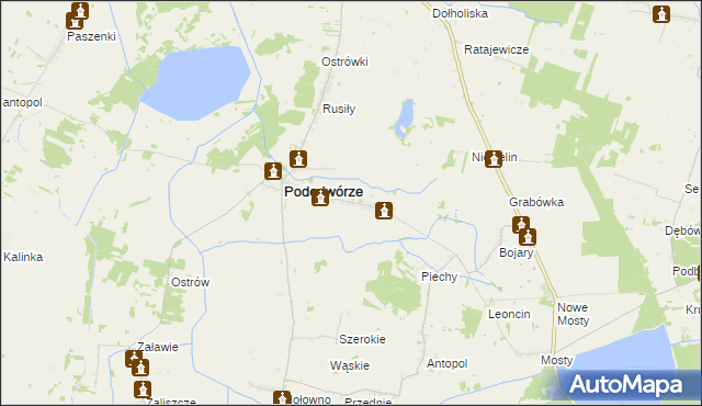 mapa Opole gmina Podedwórze, Opole gmina Podedwórze na mapie Targeo