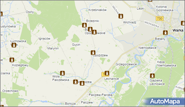 mapa Opożdżew, Opożdżew na mapie Targeo