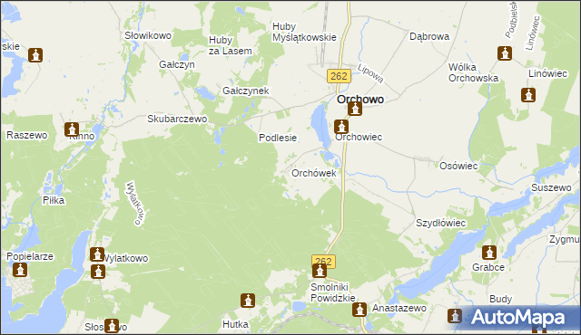 mapa Orchówek gmina Orchowo, Orchówek gmina Orchowo na mapie Targeo