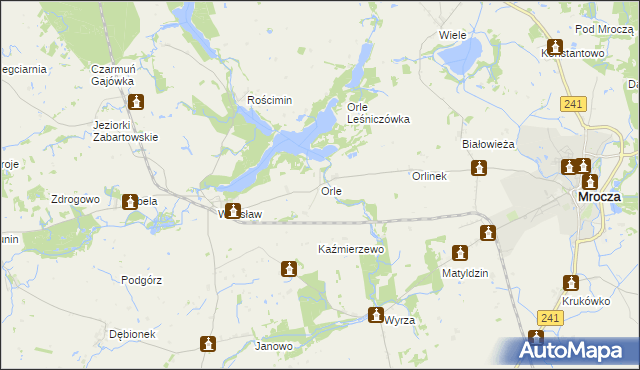 mapa Orle gmina Mrocza, Orle gmina Mrocza na mapie Targeo