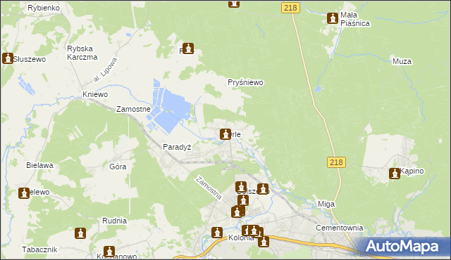 mapa Orle gmina Wejherowo, Orle gmina Wejherowo na mapie Targeo