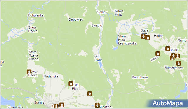 mapa Orli Dwór, Orli Dwór na mapie Targeo