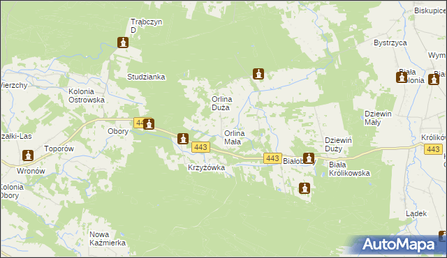 mapa Orlina Mała, Orlina Mała na mapie Targeo