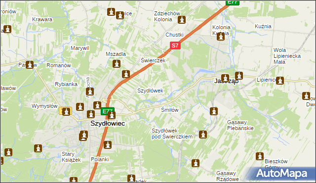 mapa Orłów gmina Jastrząb, Orłów gmina Jastrząb na mapie Targeo