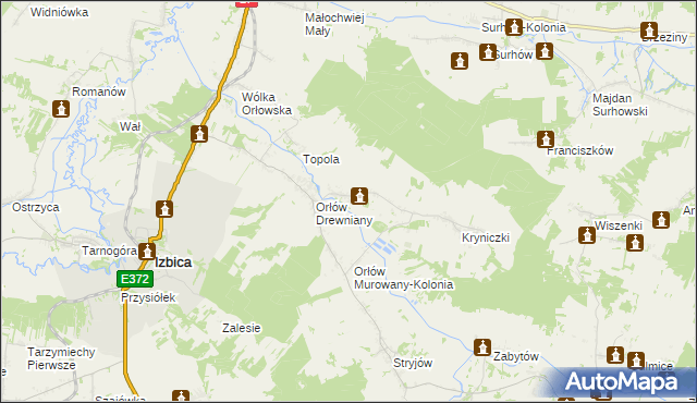 mapa Orłów Murowany, Orłów Murowany na mapie Targeo