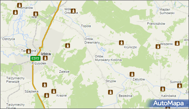 mapa Orłów Murowany-Kolonia, Orłów Murowany-Kolonia na mapie Targeo