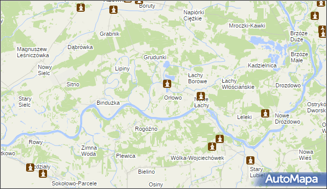 mapa Orłowo gmina Rzewnie, Orłowo gmina Rzewnie na mapie Targeo